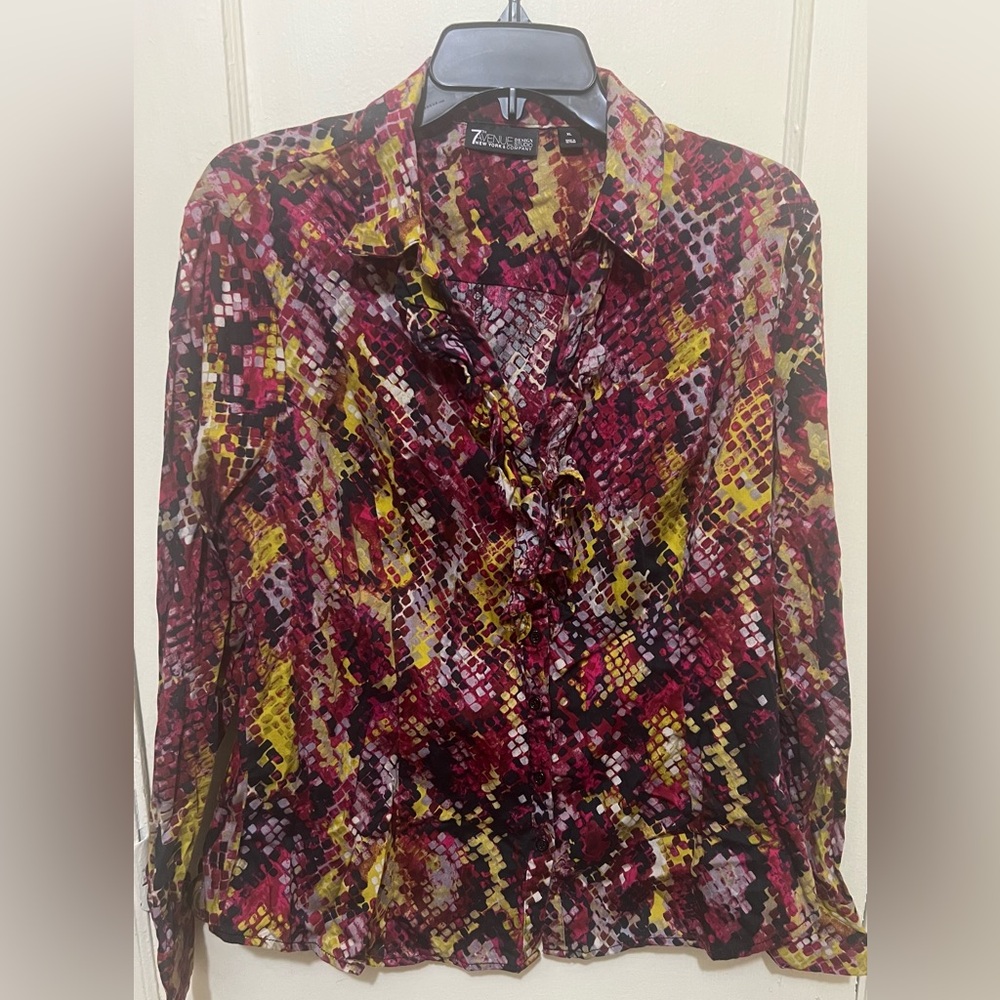 New York and Company ruffle blouse